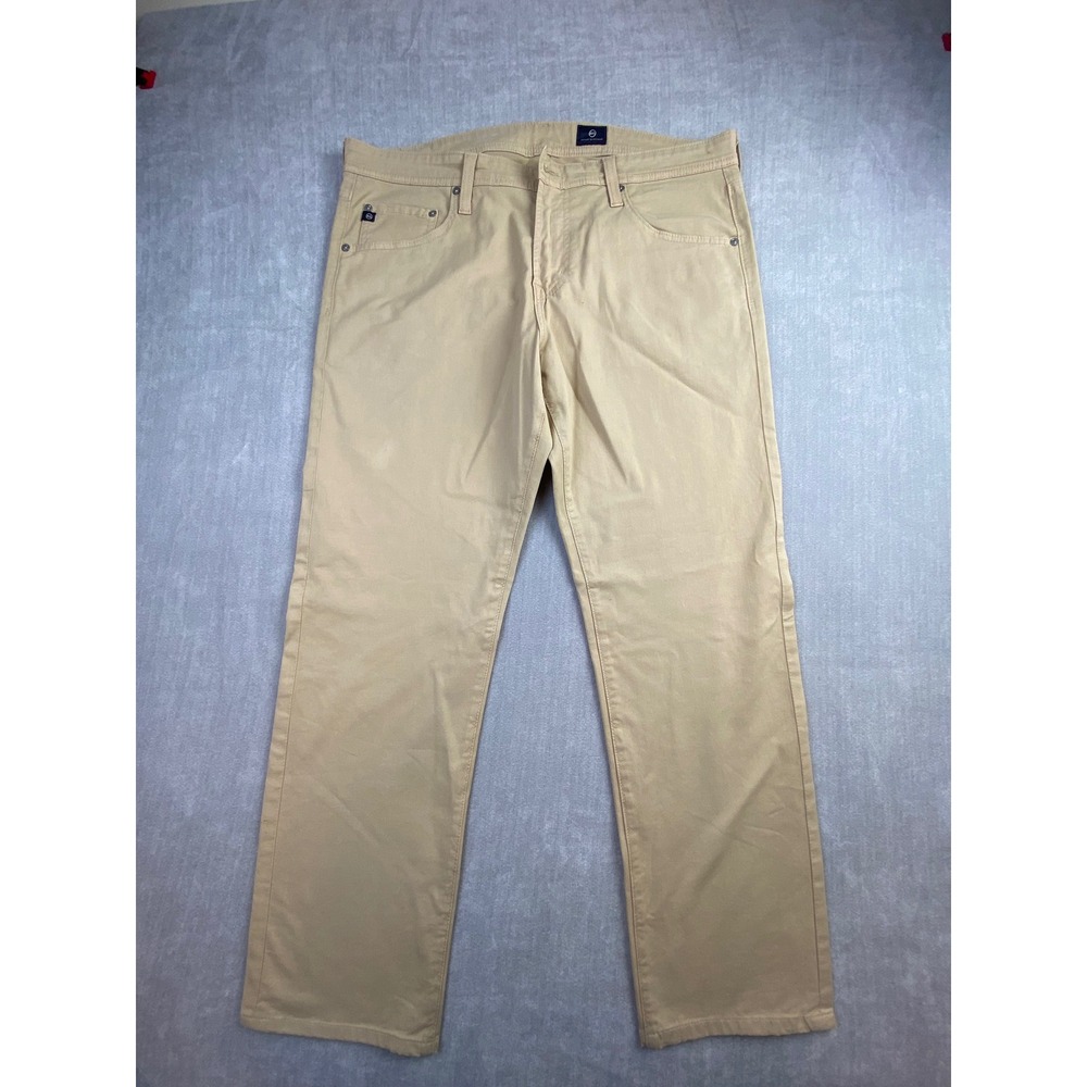 AG Adriano Goldschmied Graduate Tailored‎ Leg Khaki Pants Tan Mens 36 BM7054